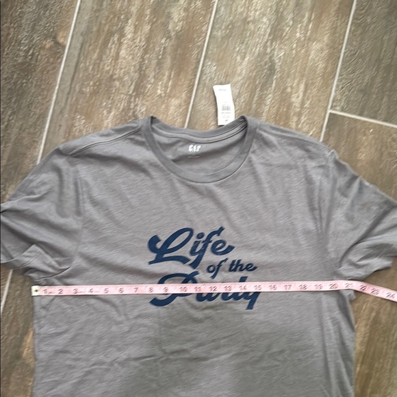 GAP Gray Graphic Life of the Party Tee with Blue Print NWT - Picture 6 of 8